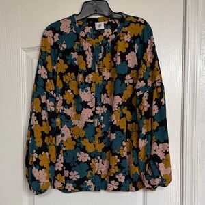 CAbi Women's Floral Blouse - Black, Pink, Mustard